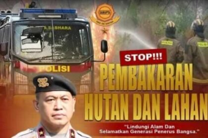 Stop Pembakaran Hutan dan Lahan! Polri mengajak masyarakat bersama-sama mencegah karhutla demi menjaga lingkungan dan keselamatan generasi penerus.
