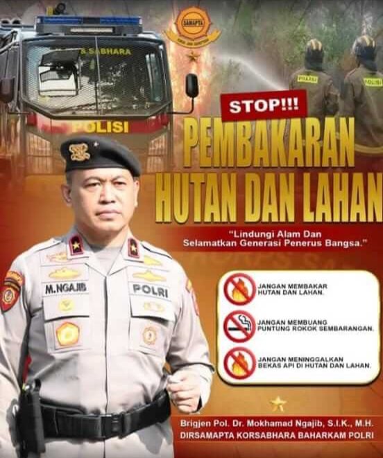 Stop Pembakaran Hutan dan Lahan! Polri mengajak masyarakat bersama-sama mencegah karhutla demi menjaga lingkungan dan keselamatan generasi penerus.