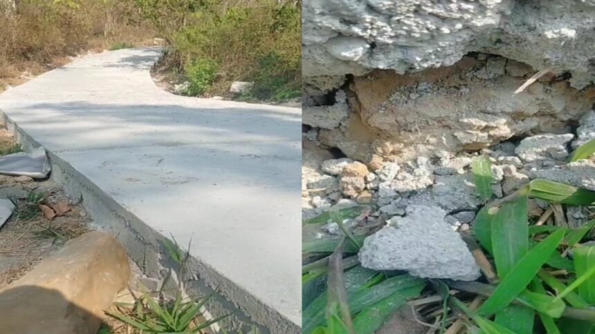 Proyek jalan beton Malua-Kolai Kabupaten Enrekang, Sulawesi Selatan disorot, 28 September 2026. (ft/rl-ijy/ho)