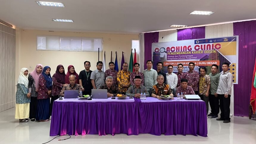Coaching Clinic bertema “Strategi dan Pendampingan Pengusulan Jabatan Fungsional (Lektor, Lektor Kepala, Guru Besar)” di Aula Kampus I UNIMEN, Jalan Jenderal Sudirman Nomor 17, Enrekang, 16-17 September 2026.