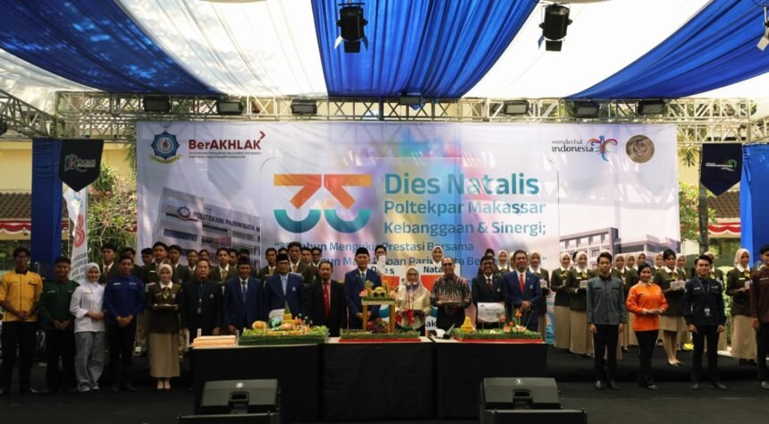 Dies Natalis ke-35 dengan perayaan digelar di Lapangan Rektorat Poltekpar Makassar, Jumat (18/9/2026).