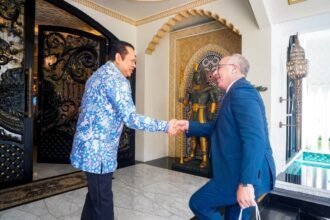 Anggota DPR RI sekaligus Wakil Ketua Umum KADIN Indonesia Bambang Soesatyo menerima kunjungan Duta Besar Maroko untuk Indonesia Redouane Houssaini di Jakarta pada Selasa (22/9/2026).