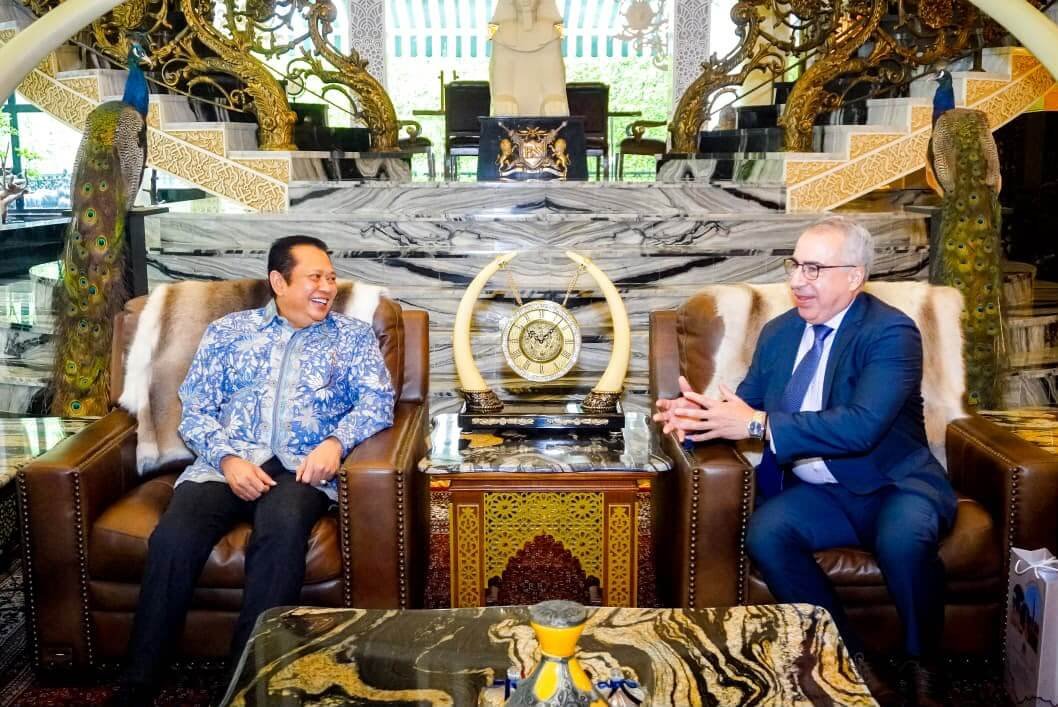 Indonesia dan Maroko Aktifkan Kembali Perundingan Dagang, Bidik Perluasan Investasi dan Pasar 2 Bambang Soesatyo bersama Duta Besar Maroko untuk Indonesia Redouane Houssaini di Jakarta, Selasa (22/9/2026). (ft/bs/ho/mpc)