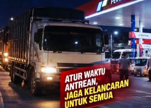Pemkot Makassar usulkan truk dan bus untuk antrean mengisi BBM pada malam hari, (13/9/2026).