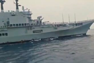 Kapal induk Italia ITS Giuseppe Garibaldi (C551) telah memasuki perairan Indonesia pada Kamis (17/9/2026). (ft/ss/kerisreborn/fb/ho)