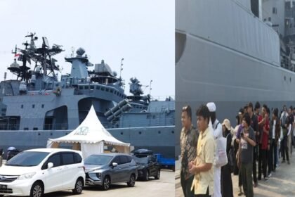 Warga tampak antusias kunjungi kapal perang Rusia di Tanjung Priok, Jumat (2/10/2026). (ft/ho)