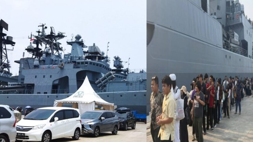 Warga tampak antusias kunjungi kapal perang Rusia di Tanjung Priok, Jumat (2/10/2026). (ft/ho)