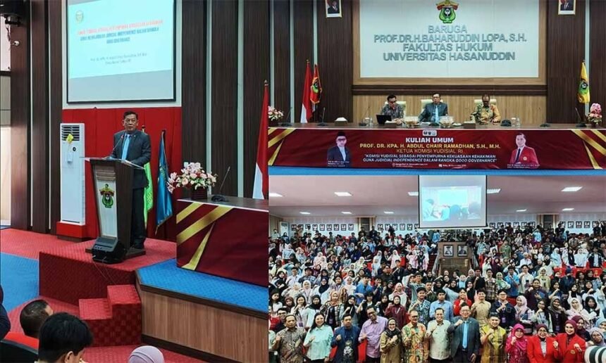 Komisi Yudisial tekankan peradilan independen jadi fondasi penguatan good governance di Fakultas Hukum Universitas Hasanuddin, Makassar, Rabu (30/9/2026). (ft/ho).
