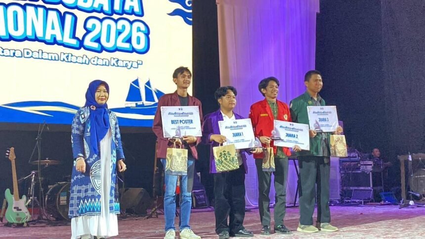 Tim mahasiswa UNIMEN meraih Juara 1 kategori Video Kampanye Kebudayaan pada Pekan Budaya Nasional 2026 di Universitas Hasanuddin.